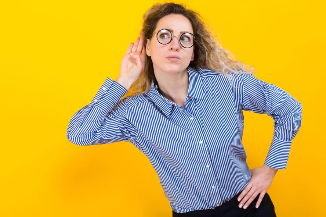 Woman listening to something