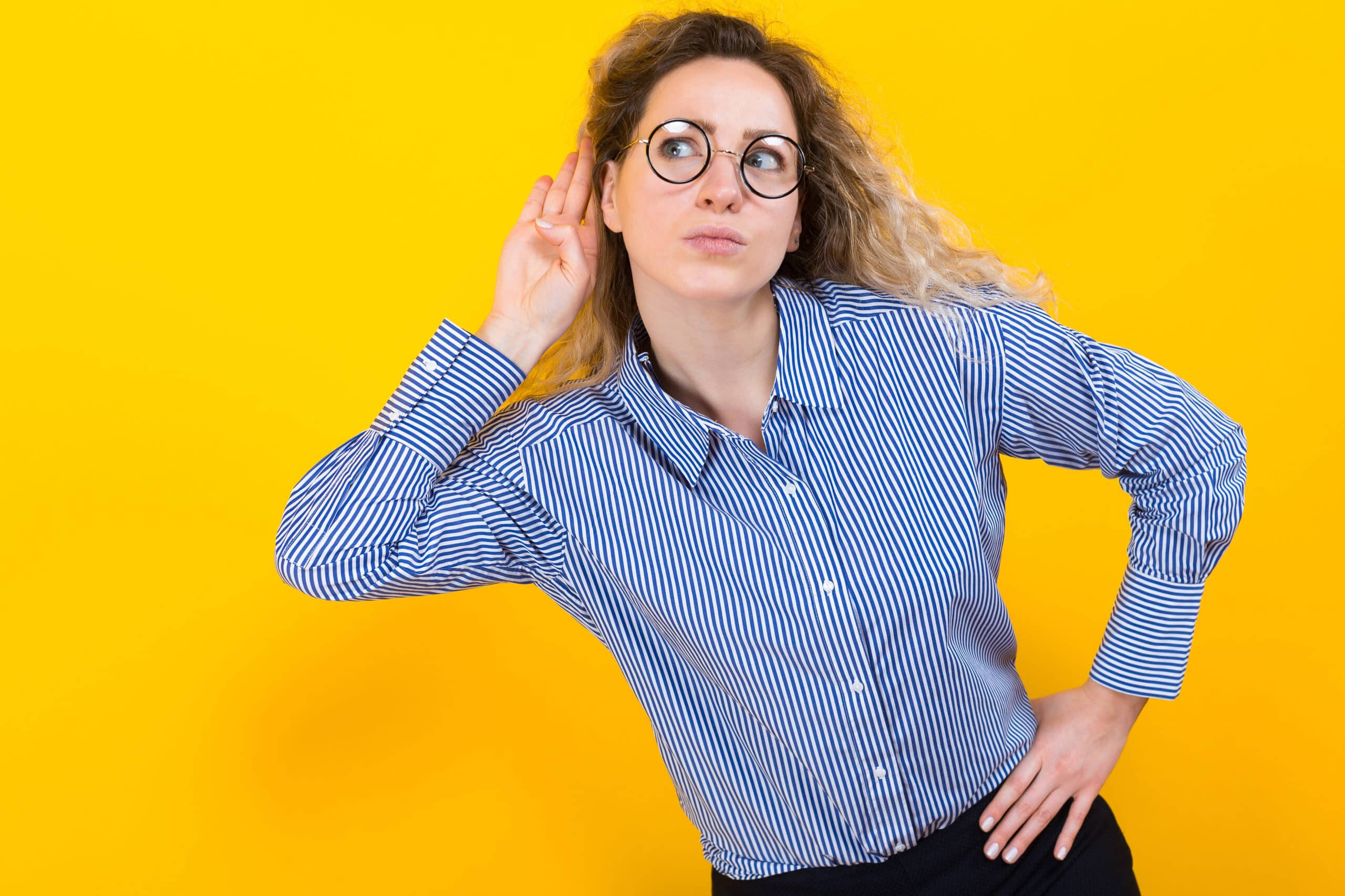 Woman listening to something