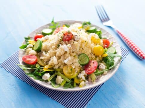 Healty salad with couscous and vegetables