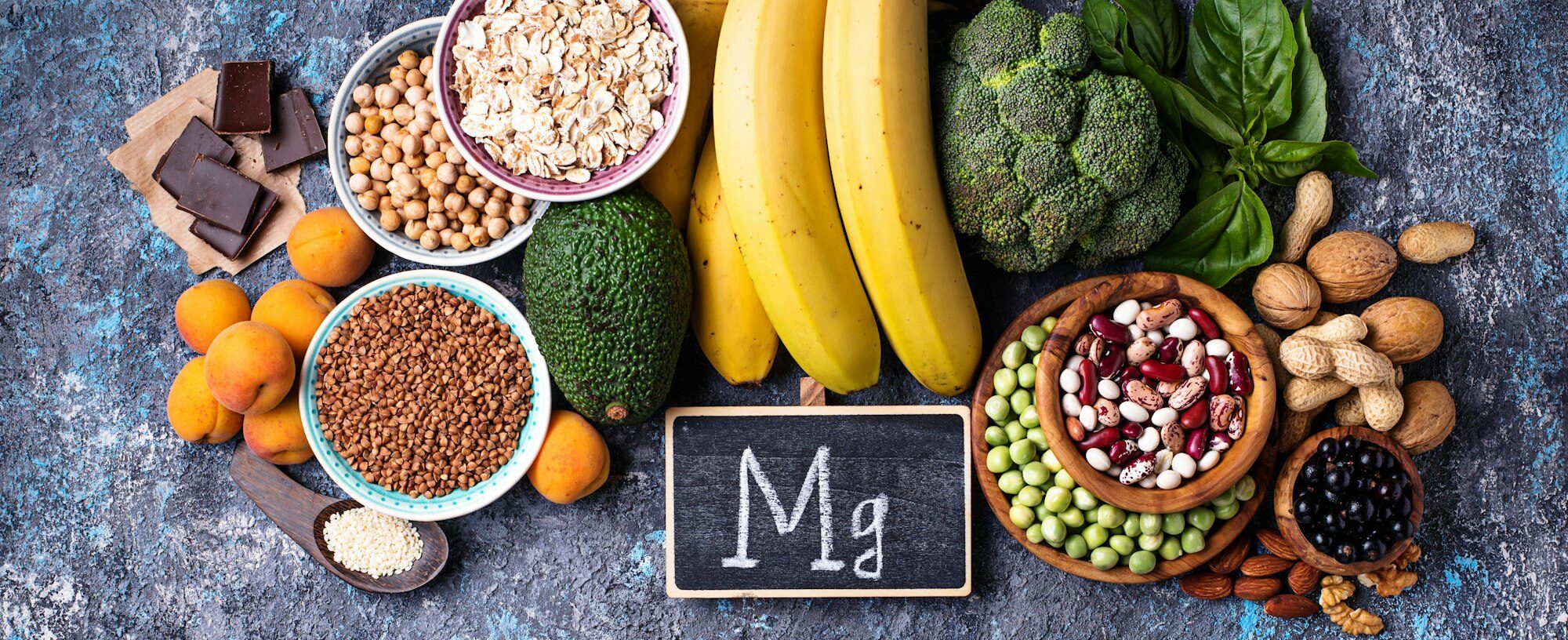 Assortment of food containing magnesium